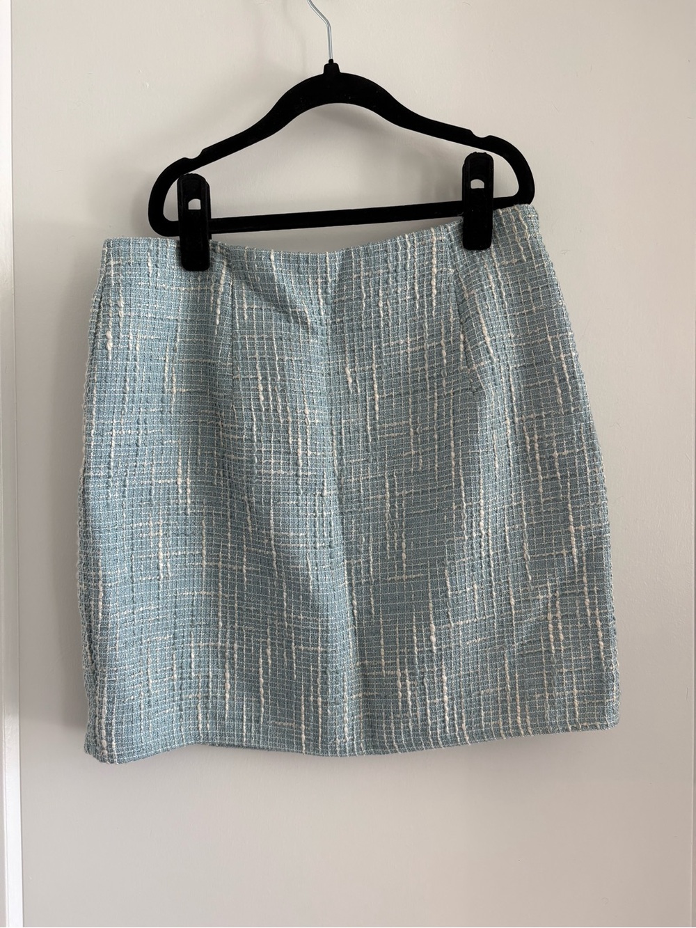 NBD Light Blue Tweed Mini Skirt